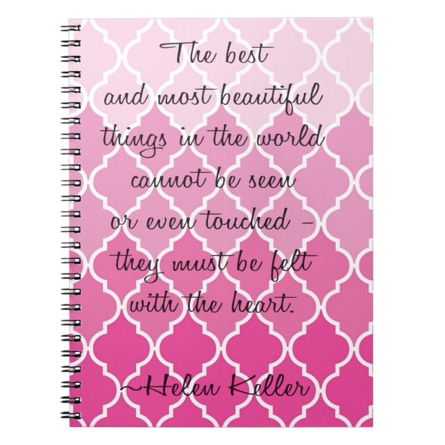 Heartfelt Keller Quote Notebook (Front)