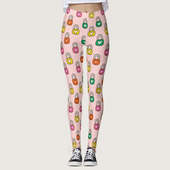 Heartfelt Locks Pattern Leggings (Front)