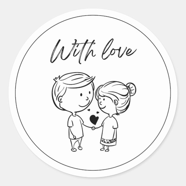 Heartfelt Love Round Sticker (Devant)