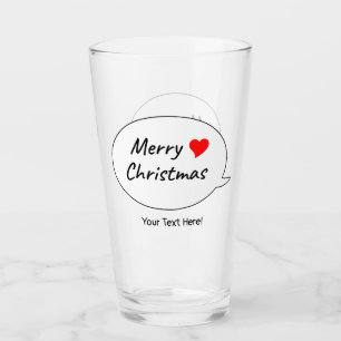 Heartfelt Merry Christmas Glass