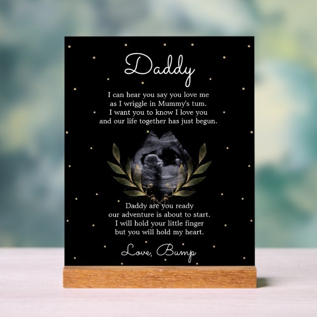 Heartfelt Message from Bump to Daddy Acrylic Sign (Neutral)