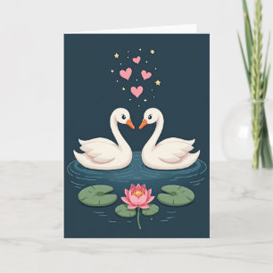 Heartfelt Minimalist Swans Card