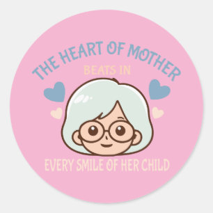 heartfelt mother love - mother's day classic round sticker