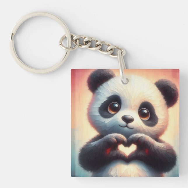 Heartfelt Panda Keychain (Front)