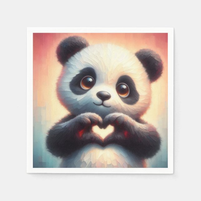 Heartfelt Panda Napkin (Front)