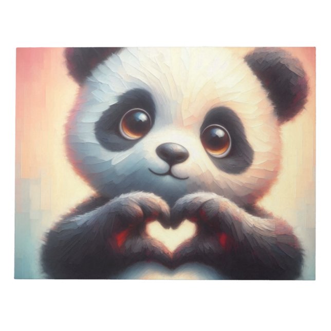 Heartfelt Panda Notepad (Front)