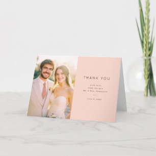 Heartfelt Peach Minimalist Photo Thank You Card