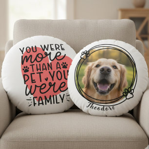 Heartfelt Pet Memorial Photo – Loving Remembrance Round Pillow