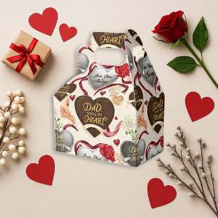 Heartfelt Red Romantic Dad Tribute Design Favor Box