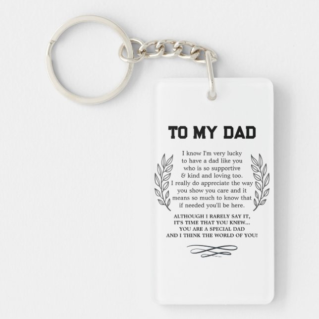 Heartfelt Saying to Dad from Son Daughter Keychain (Front)