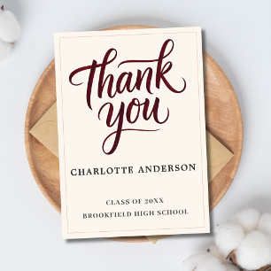 Heartfelt Script Graduation Thank You Card