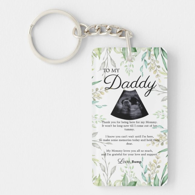 Heartfelt Soon to be Dad Poem from Bump  Keychain (Front)
