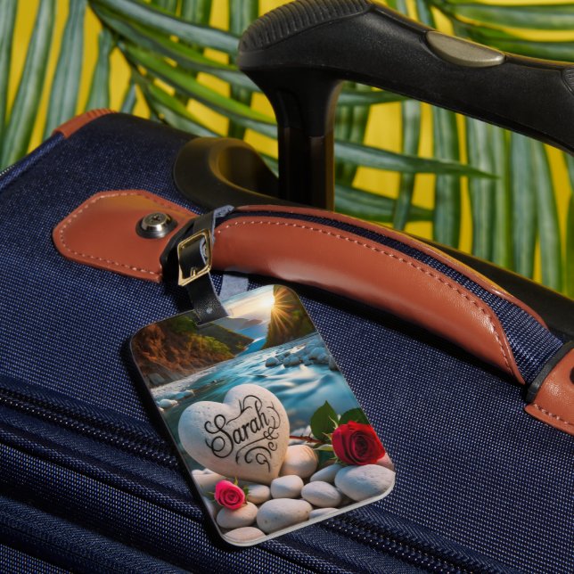 Heartfelt Sunset Luggage Tag (Front Insitu 1)