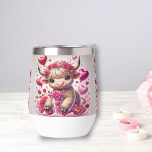 Heartfelt Sweet Highland Cow Stemless Wine Tumbler