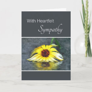 Heartfelt Sympathy Yellow Daisy In Rain Card