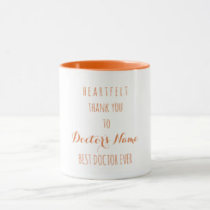 Heartfelt Thank You Best Doctor Ever Typography Mug