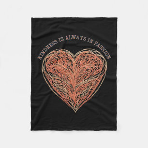 Heartfelt Threads Kindness Fashion Statement Stick Fleece Blanket