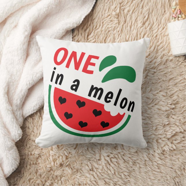 Heartfelt Watermelon ONE in a Melon Throw Pillow (Blanket)