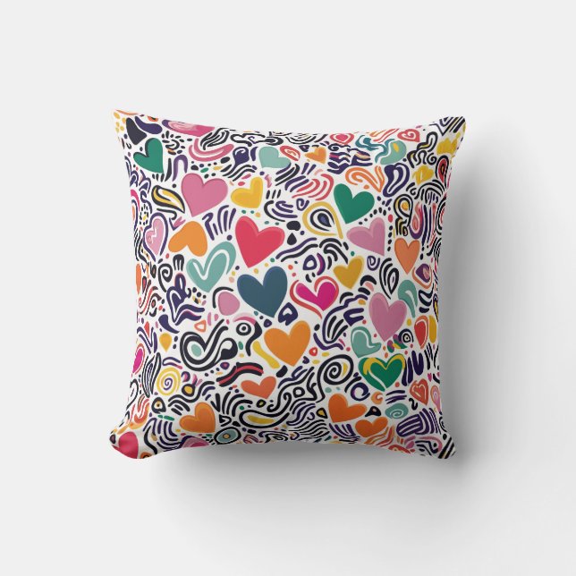 Heartfelt Whimsy Throw Pillow (Front)