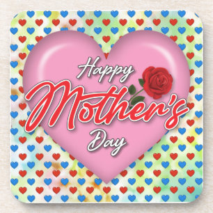 Heartful Elegant Mother’s Day Design Coaster