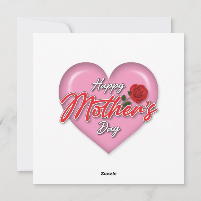 Heartful Elegant Mother’s Day Design Holiday Card (Back)