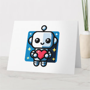 Heartful Robot - Playful Tech-Inspired Love Art Card