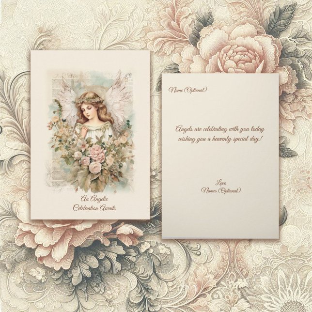 Heartful Sentiments Vintage-Style Angel Card (Creator Uploaded)