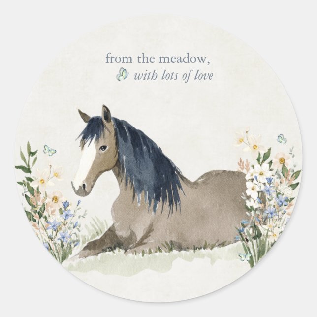 Hearthlight Notes Meadow & Mane Notes Classic Round Sticker (Front)