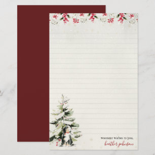 Hearthlight Notes Winter Cozy Dog Personalized Stationery