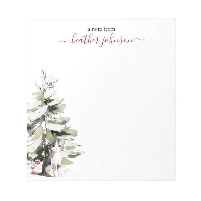 Hearthlight Notes Winter Cozy Kitten Personalized (Front)