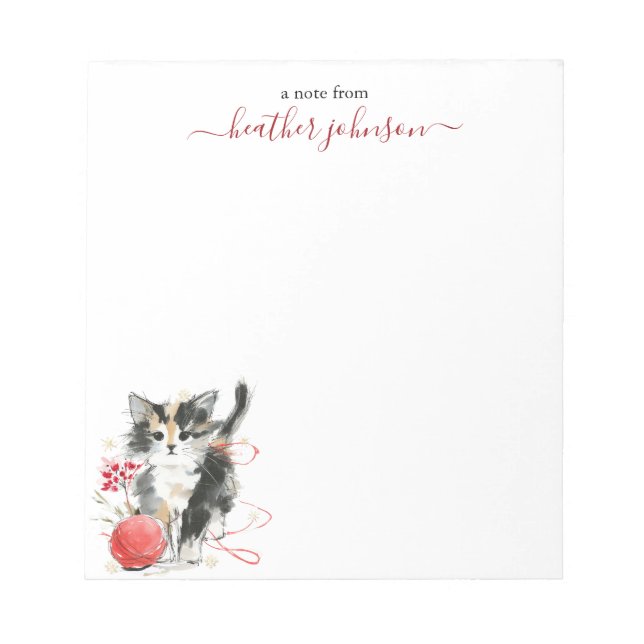 Hearthlight Notes Winter Cozy Kitten Personalized (Front)