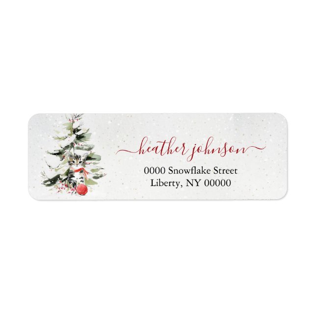 Hearthlight Notes Winter Cozy Kitten Personalized (Front)