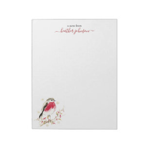 Hearthlight Notes Winter Robin Bird Personalized