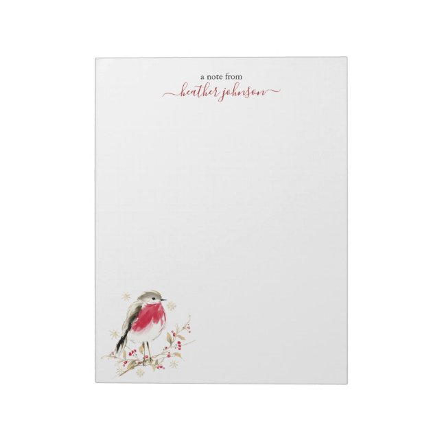 Hearthlight Notes Winter Robin Bird Personalized (Rotated)
