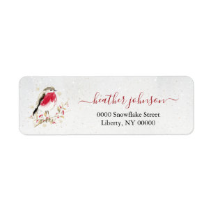 Hearthlight Notes Winter Robin Bird Personalized