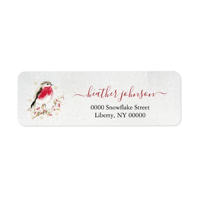 Hearthlight Notes Winter Robin Bird Personalized (Front)