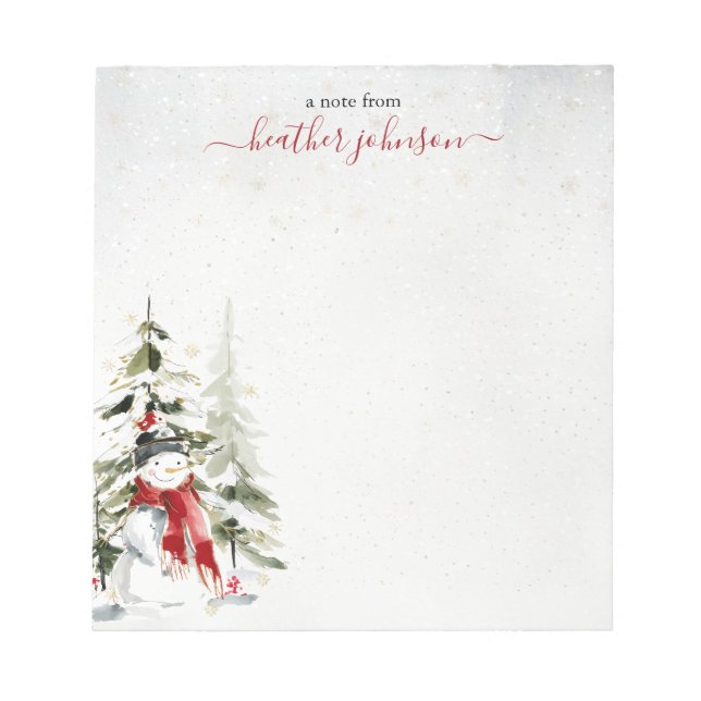 Hearthlight Notes Winter Snowman Personalized (Front)