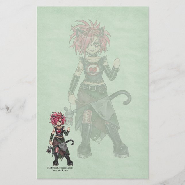 Heartless Kitty Gothic Stationery (Front)