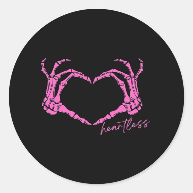Heartless Skeleton Hands Classic Classic Round Sticker (Front)