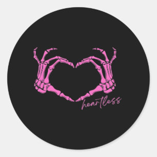 Heartless Skeleton Hands Classic Round Sticker