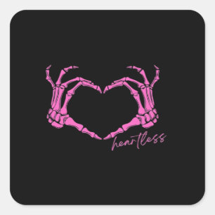 Heartless Skeleton Hands Classic Square Sticker