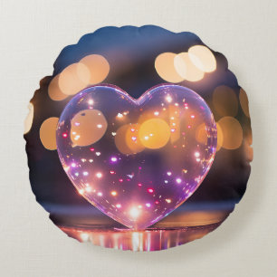 Heartlight Reflections Round Pillow