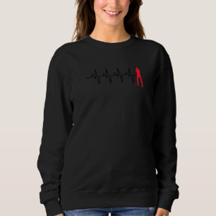 Heartline Sports Golf Swing Golfing Love Heartbeat Sweatshirt