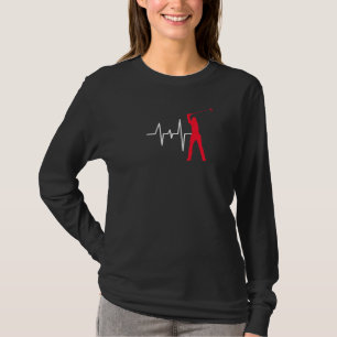 Heartline Sports Golf Swing Golfing Love Heartbeat T-Shirt