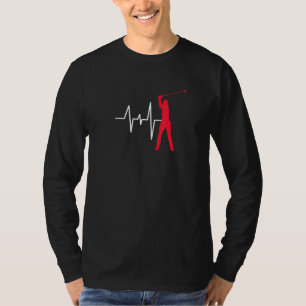 Heartline Sports Golf Swing Golfing Love Heartbeat T-Shirt