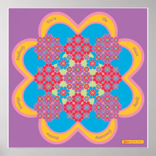 HeartMandala with HeartSpring Poem Poster