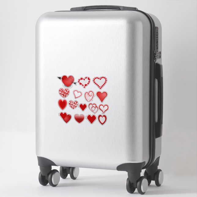 Hearts 16 custom cut heart stickers Show Your Love (Suitcase)
