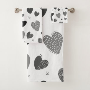 Hearts 1 bath towel set