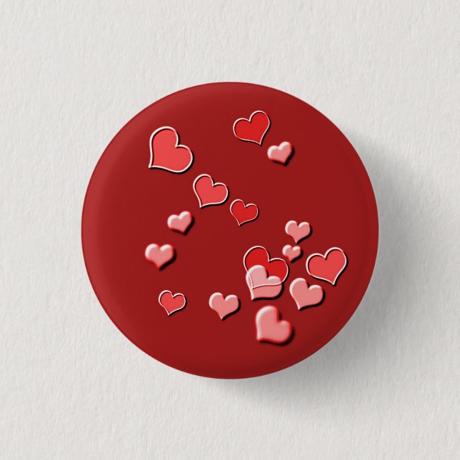 hearts 1 inch round button (Front)