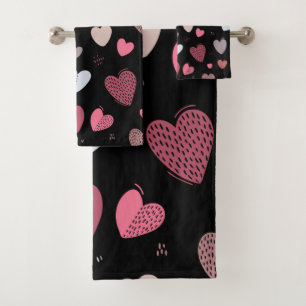 Hearts 2 bath towel set